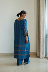 Blue Rekha Kurta Set