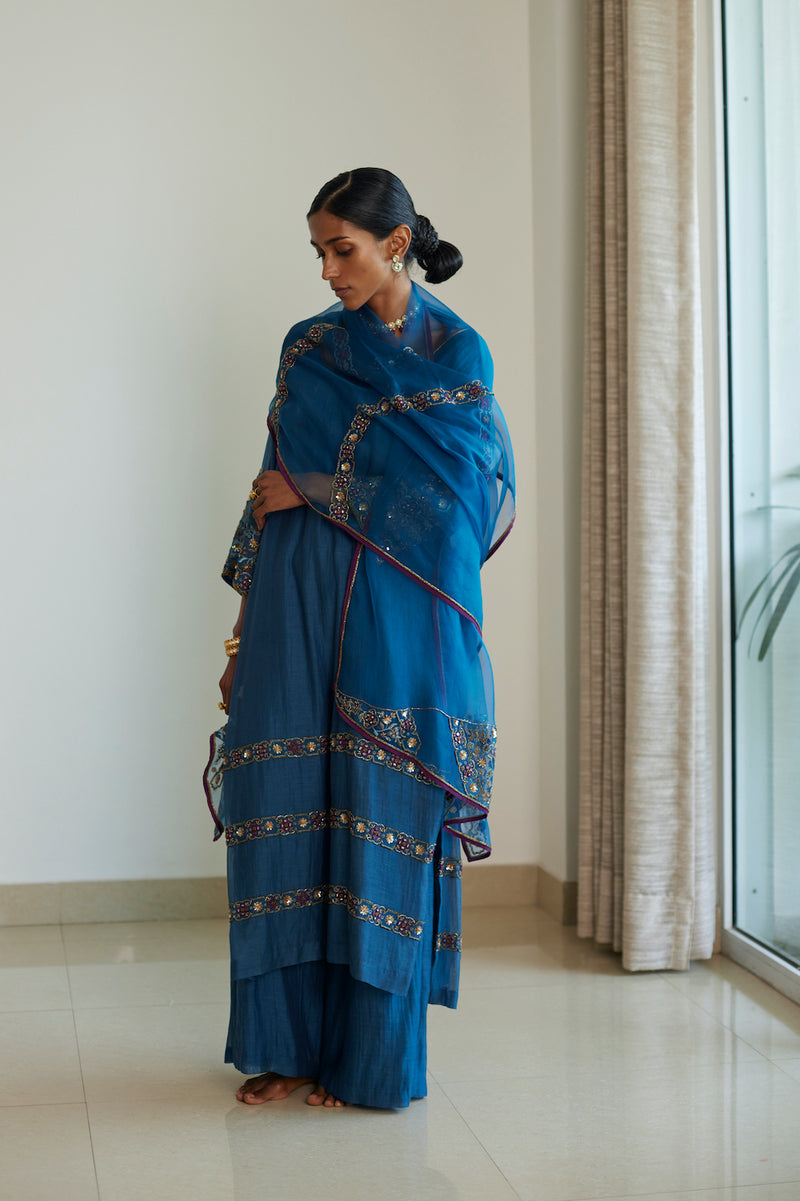 Blue Rekha Stole