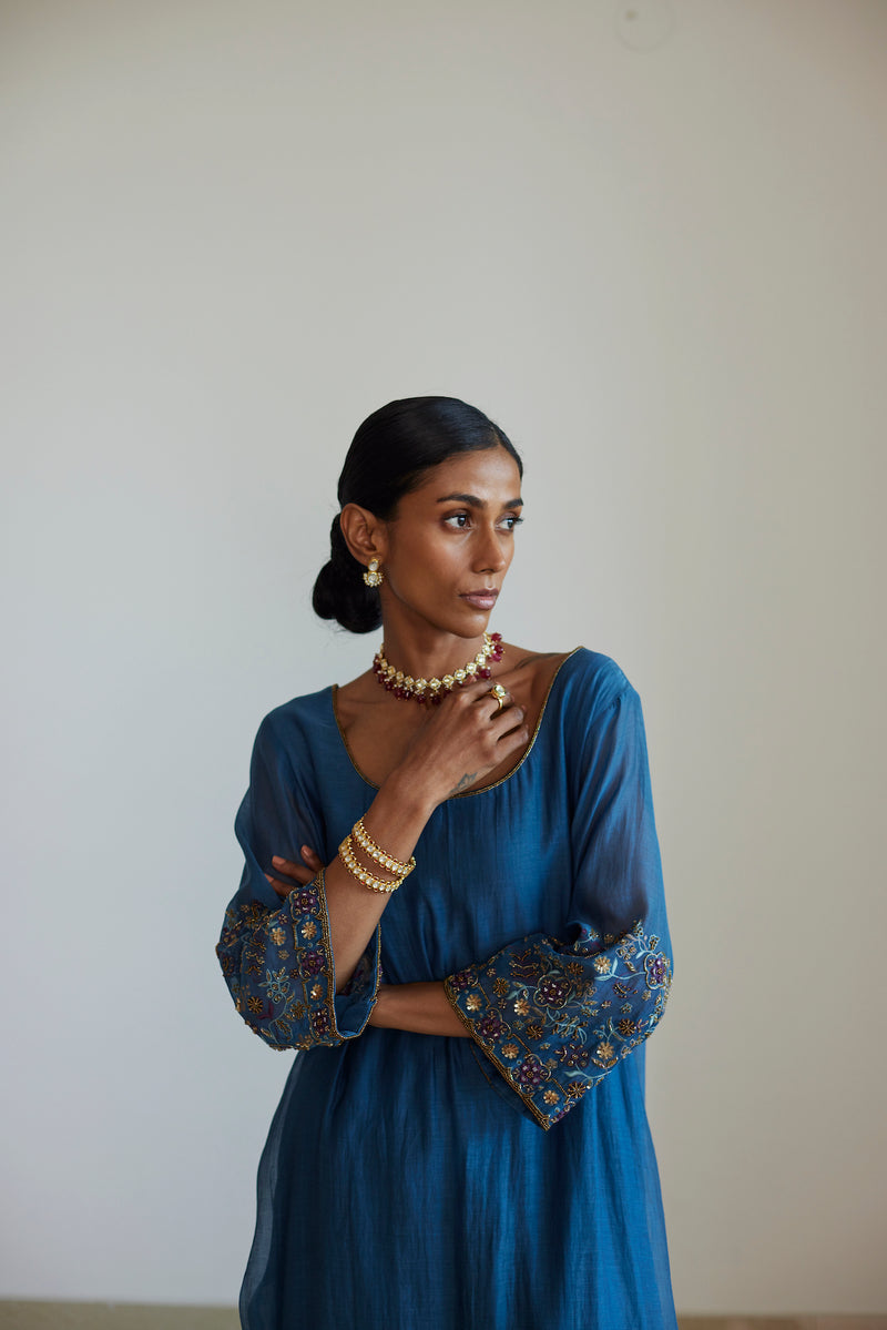 Blue Rekha Kurta Set