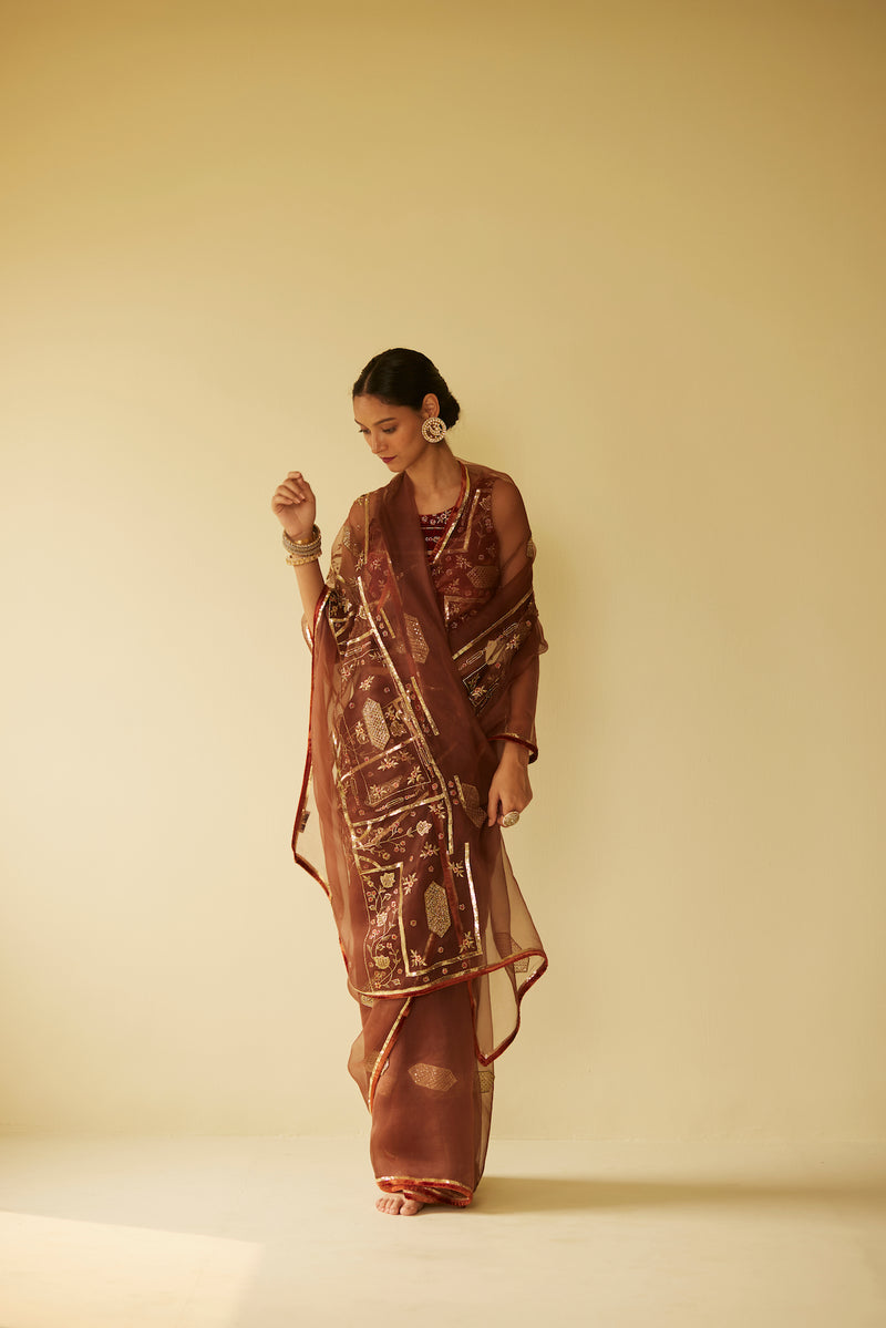 Brown Meera Saree