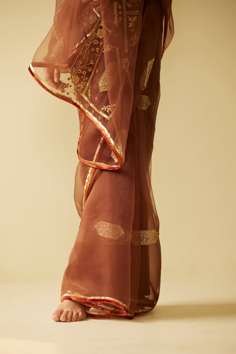 Brown Meera Saree