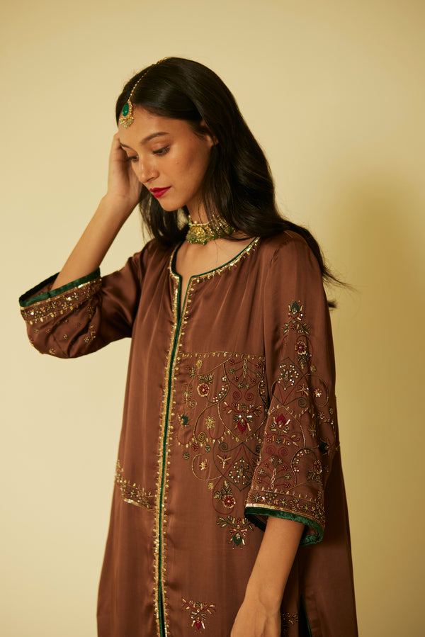 Brown Farida Kurta Set