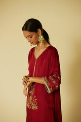 Red Arya Kurta Set