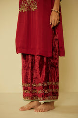 Red Arya Kurta Set