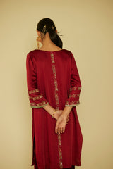 Red Arya Kurta Set