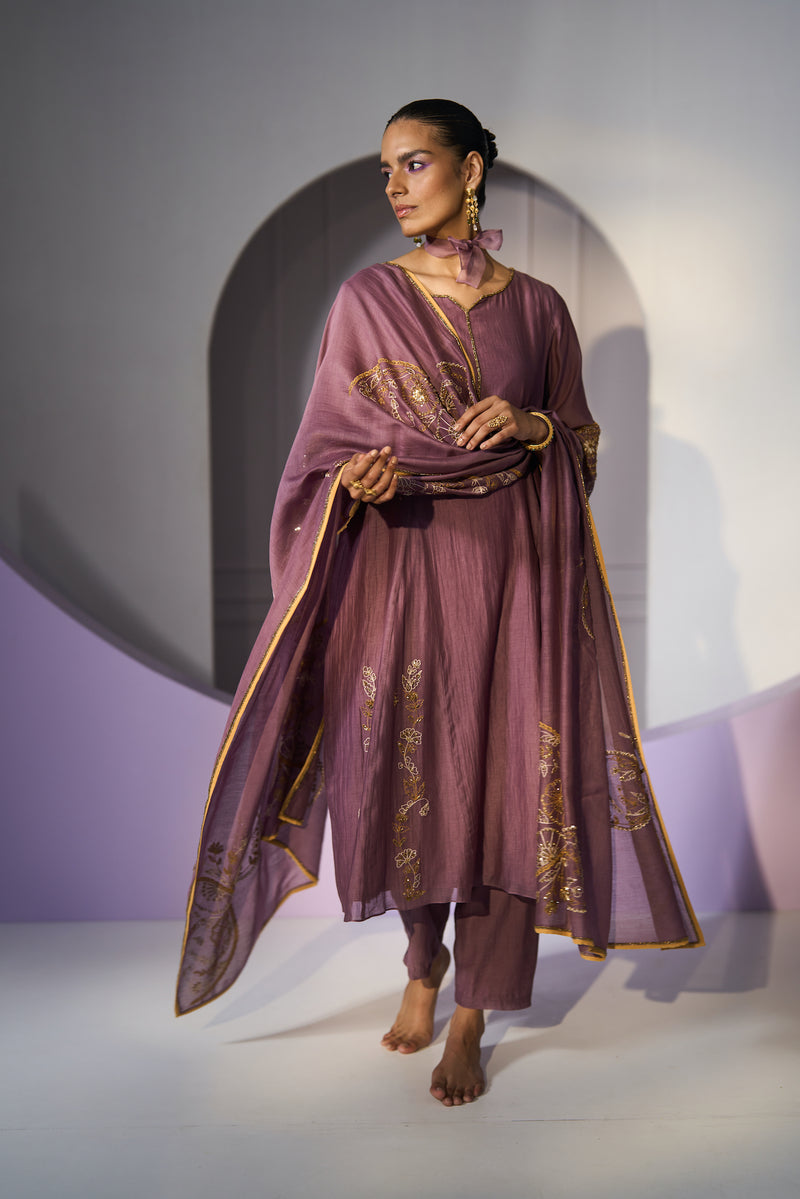 Purple Husna Kurta set