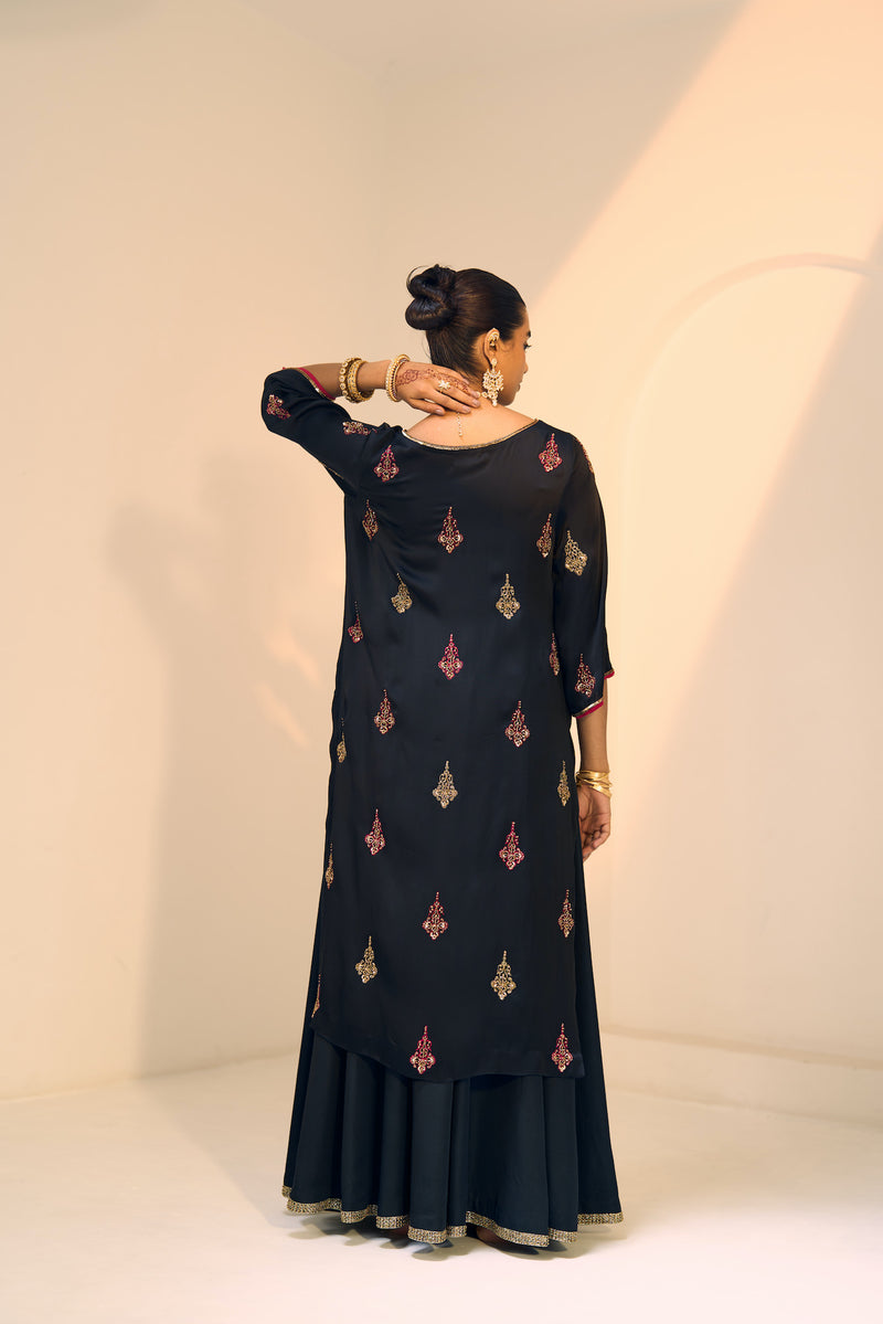 Black Chavi Lehenga Set