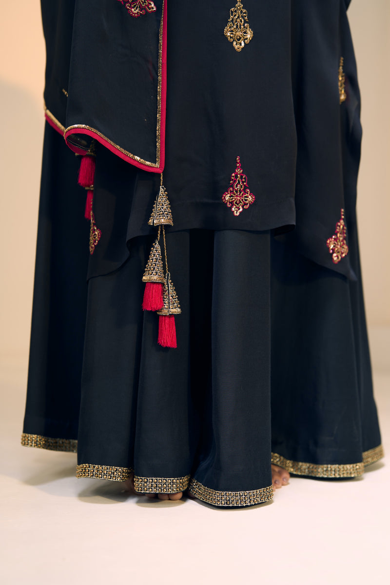 Black Chavi Lehenga Set