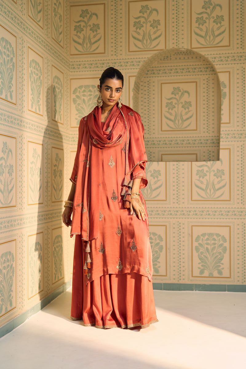 Orange Chavi Lehenga Set