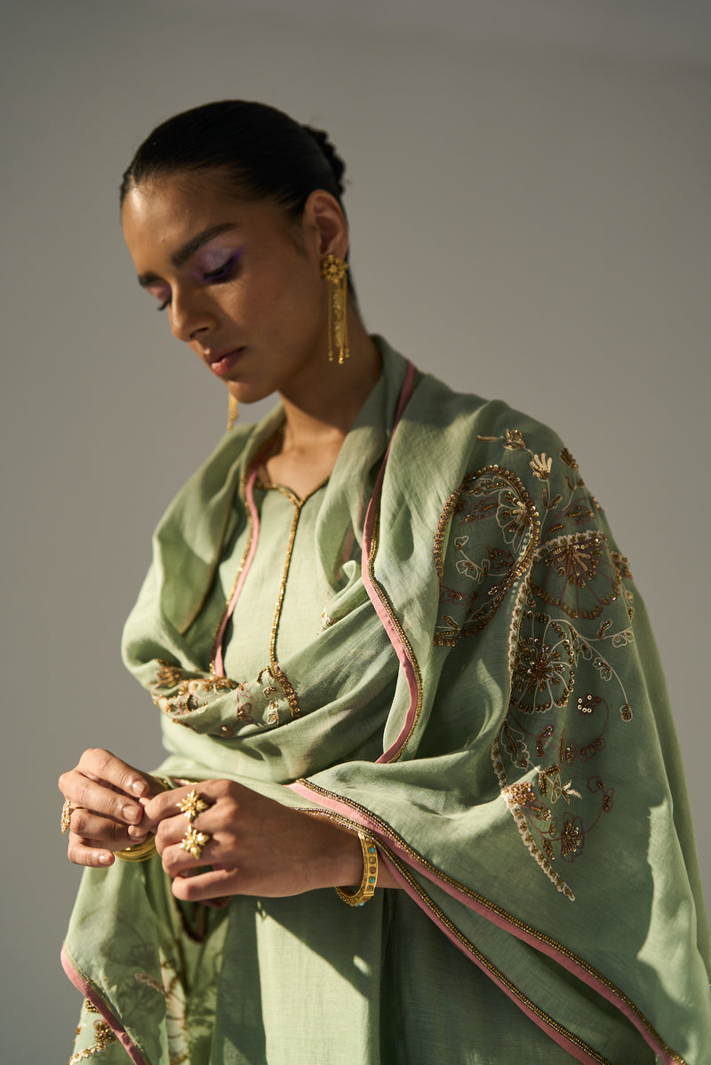 Green Husna Dupatta