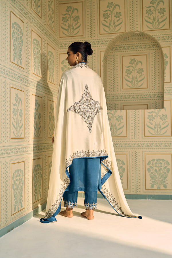 White Isha Dupatta