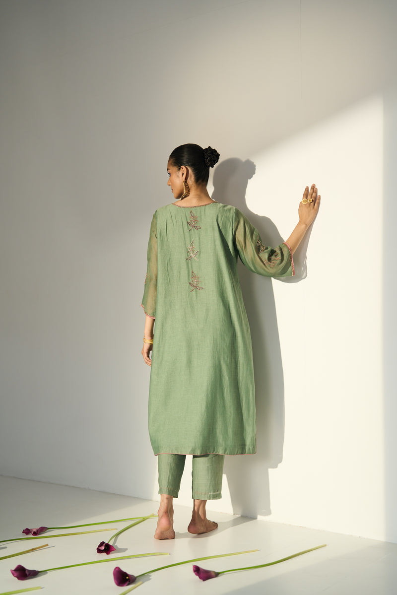 Green Balori Kurta set