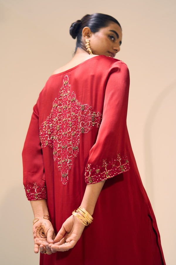 Red Isha Kurta Set