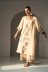 Cream Basant Kurta set