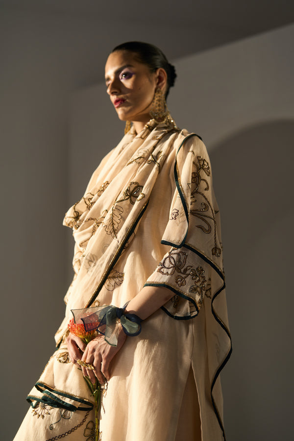 Cream Basant Dupatta