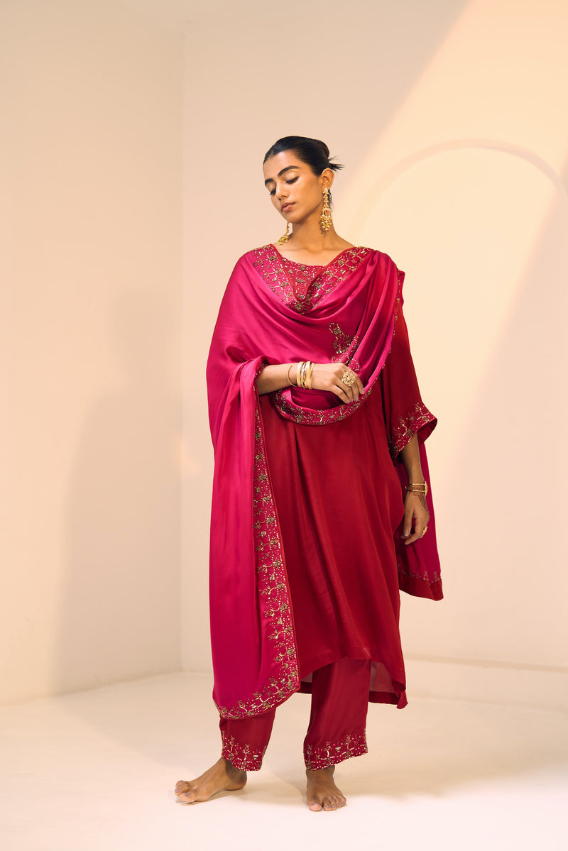 Red Isha Kurta Set