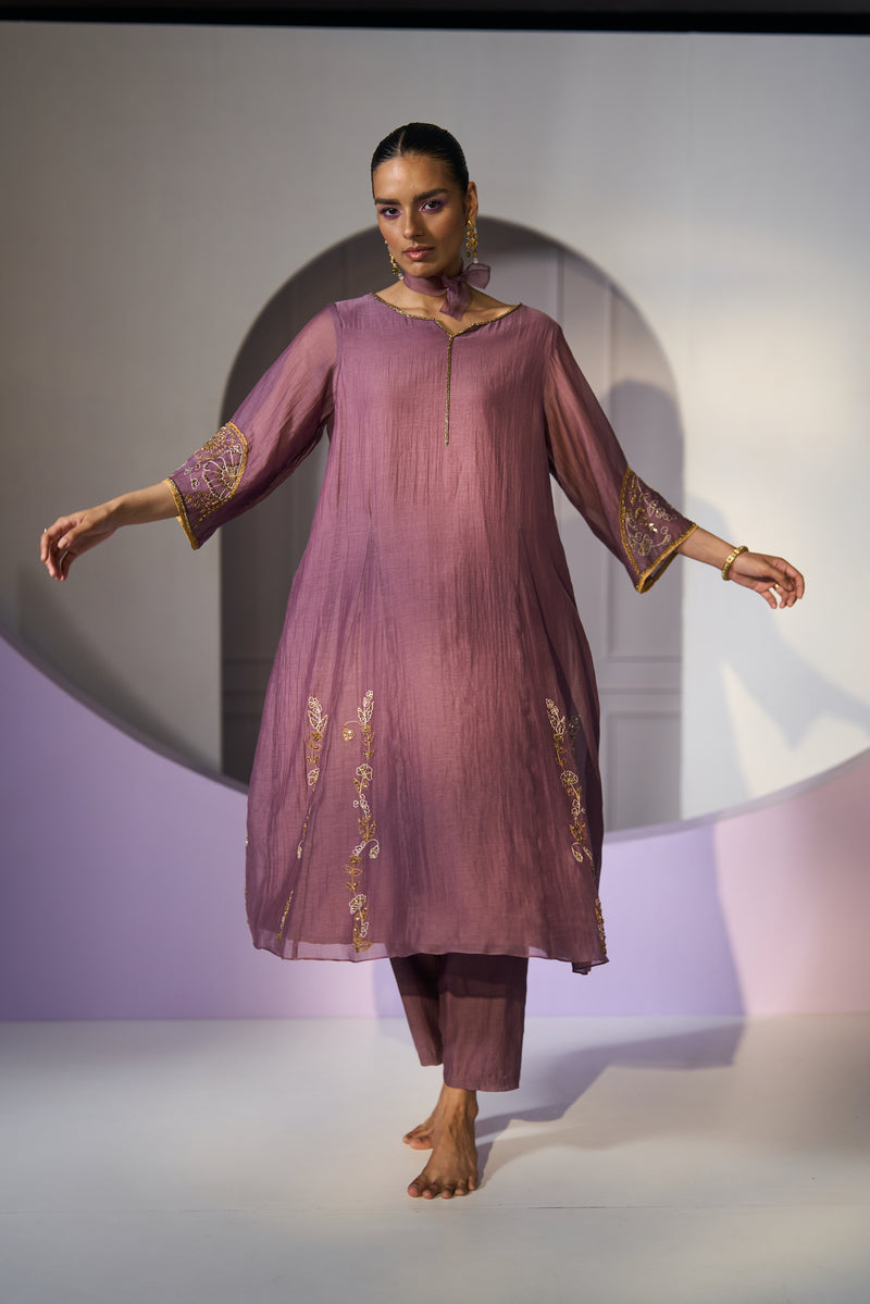 Purple Husna Kurta set