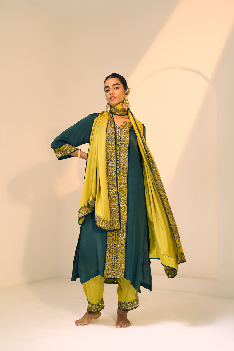 Green Seerat Kurta Set