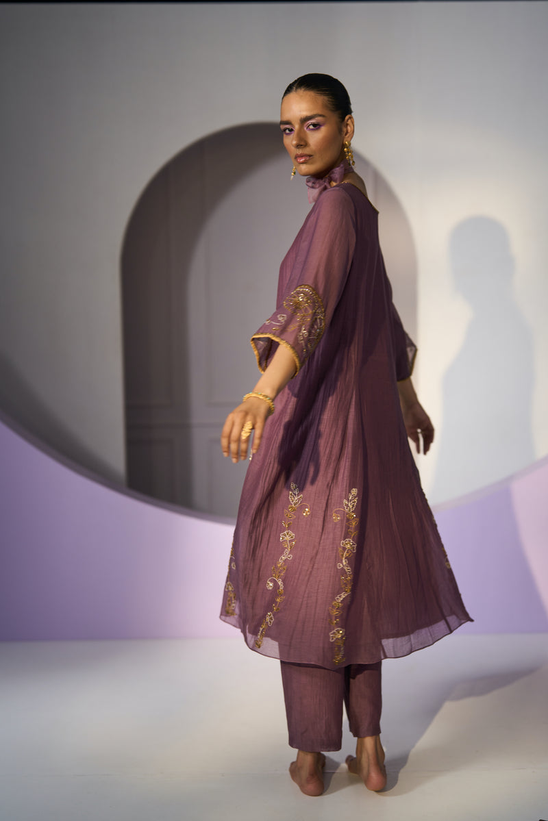 Purple Husna Kurta set