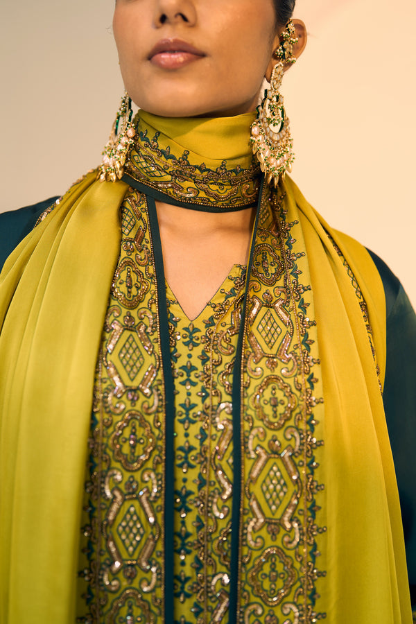 Green Seerat Dupatta