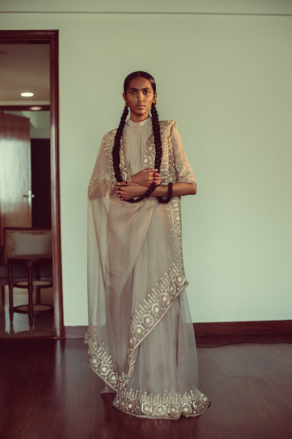 Grey Jaipuri Saree