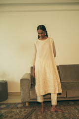 White on White Kurta Set