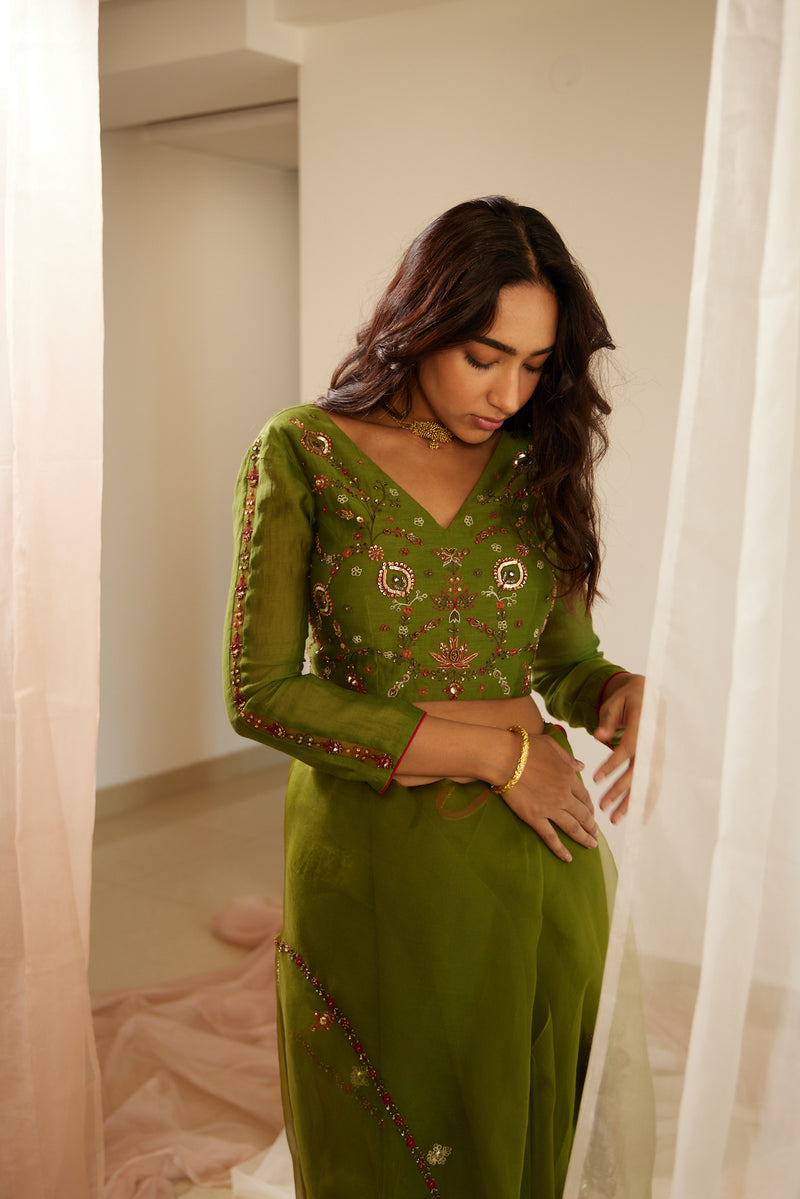 Green Dhuleti Saree