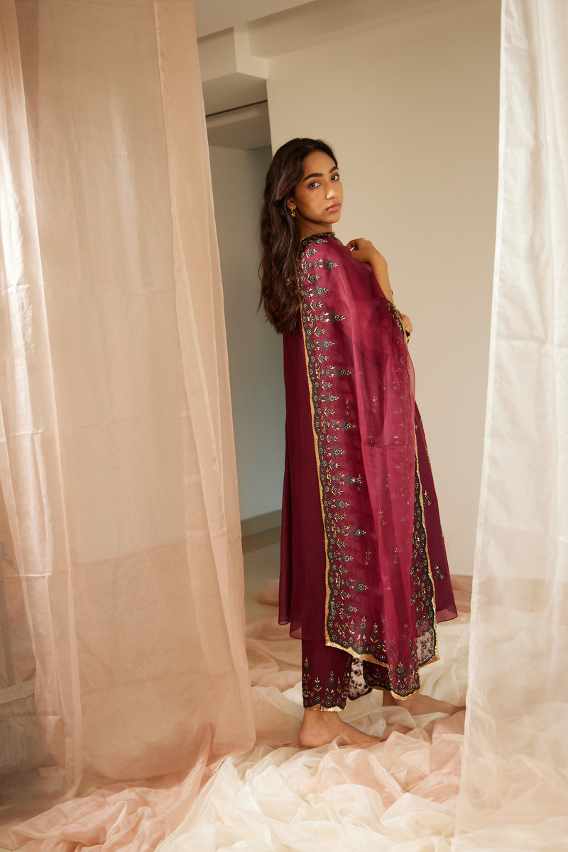 Purple Poornima Stole