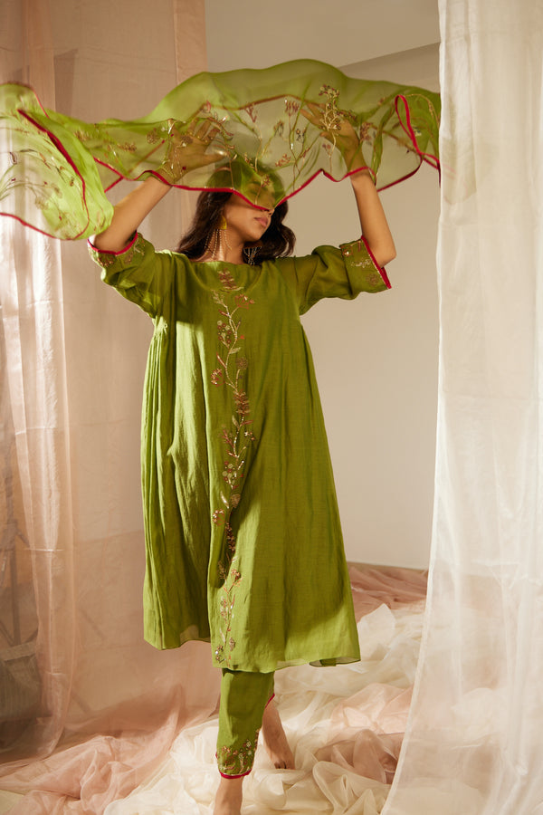 Green Gul Kurta Set