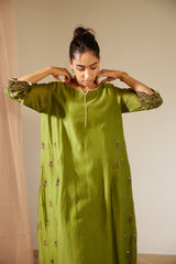 Green Poornima Kurta Set