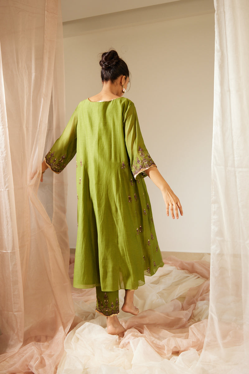 Green Poornima Kurta Set