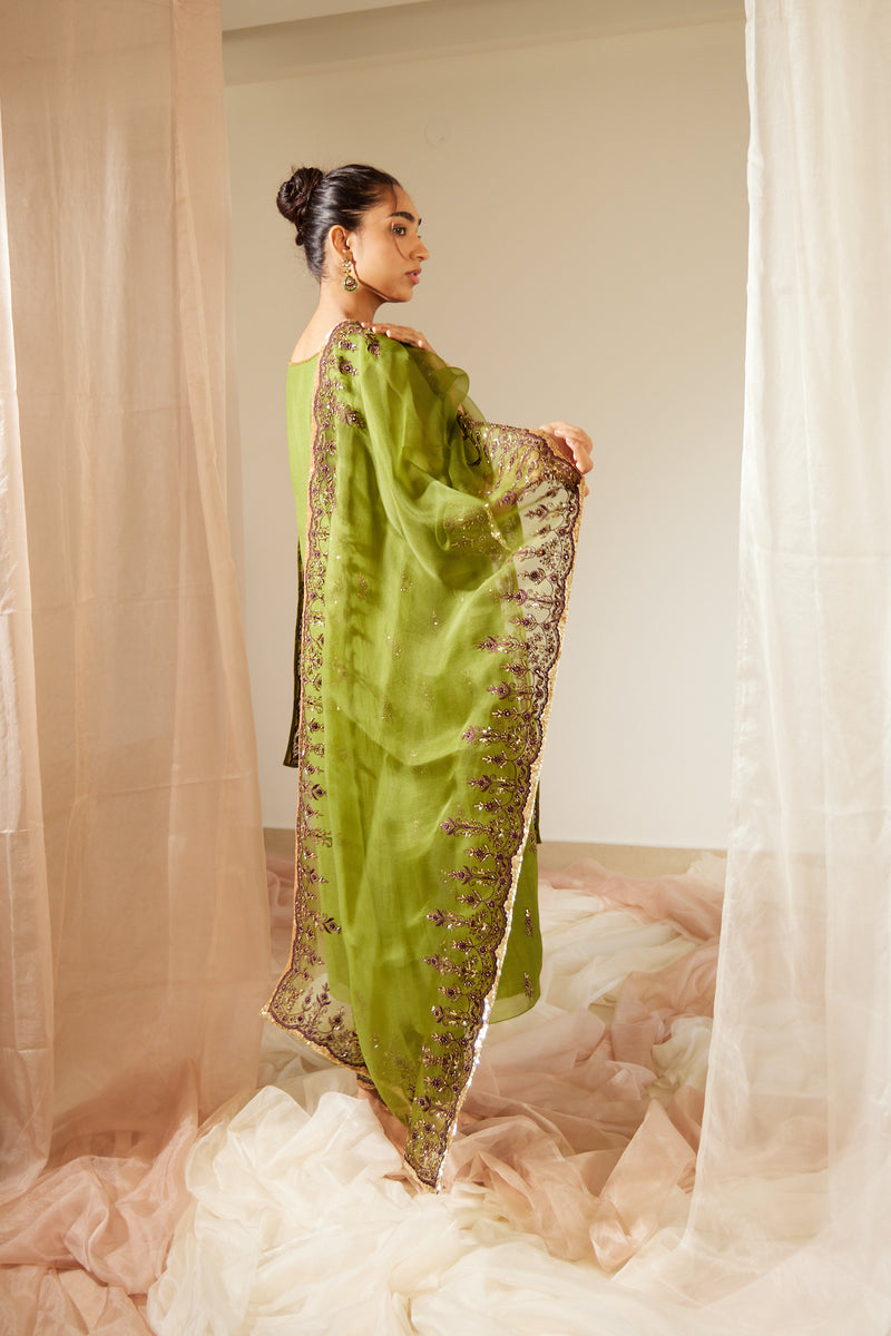 Green Poornima Stole