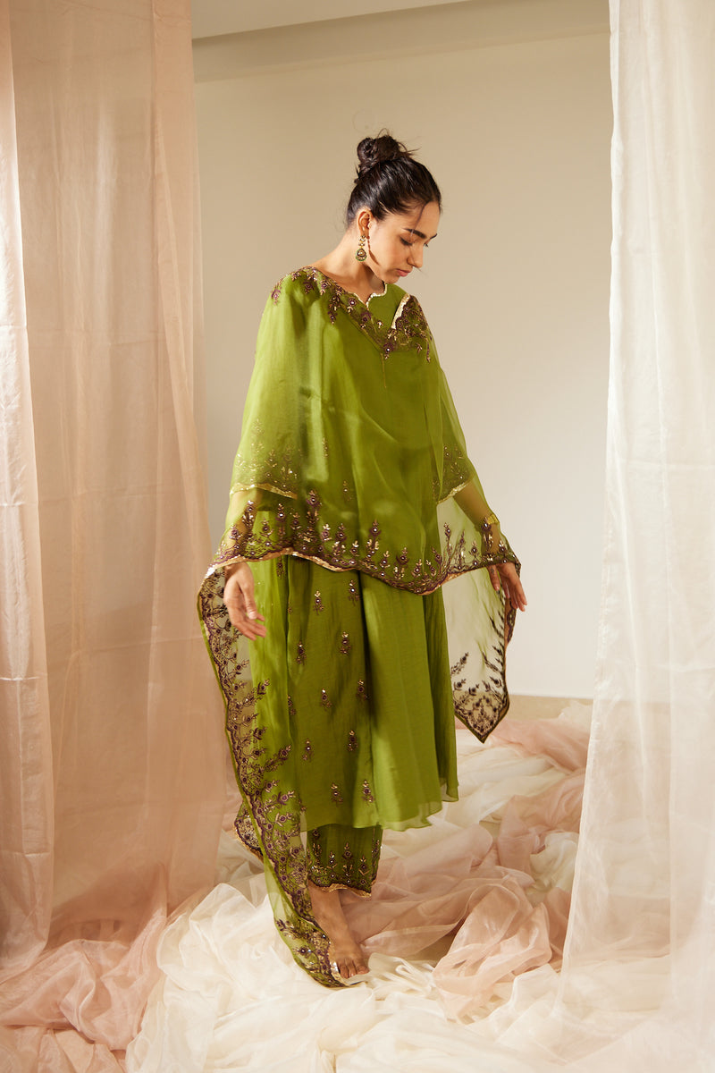 Green Poornima Stole