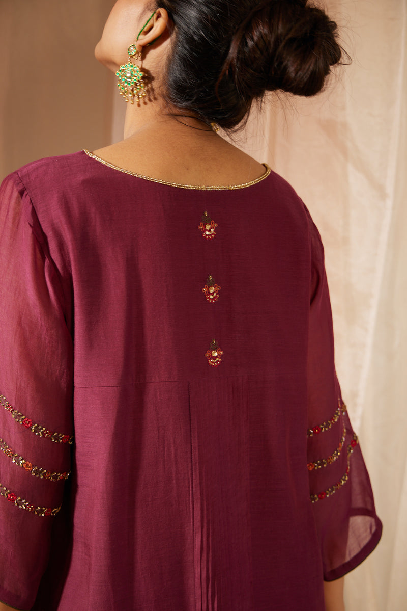 Purple Dhuleti Kurta Set