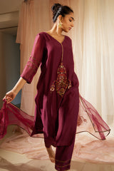 Purple Dhuleti Kurta Set