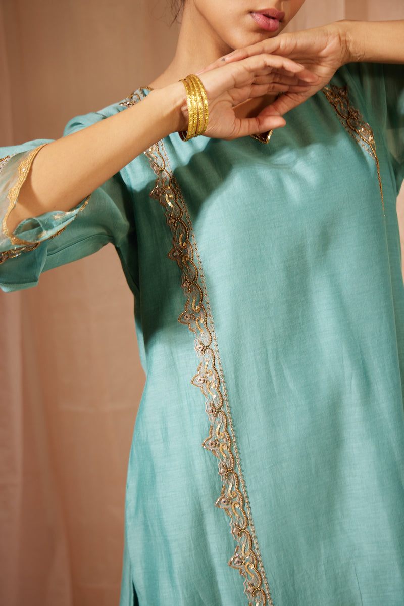 Blue Abir Kurta Set