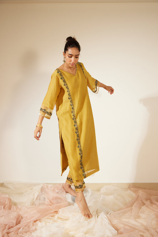 Yellow Abir Kurta Set