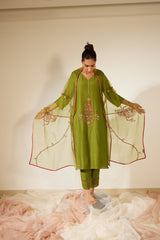 Green Dhuleti Kurta Set