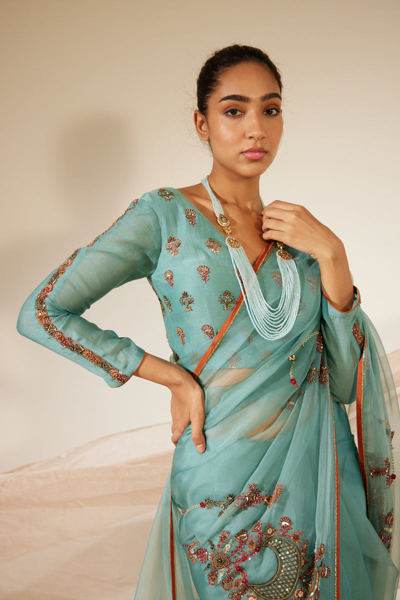 Blue Vrinda Saree