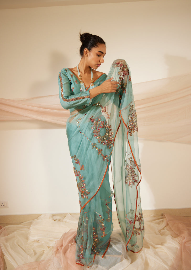 Blue Vrinda Saree