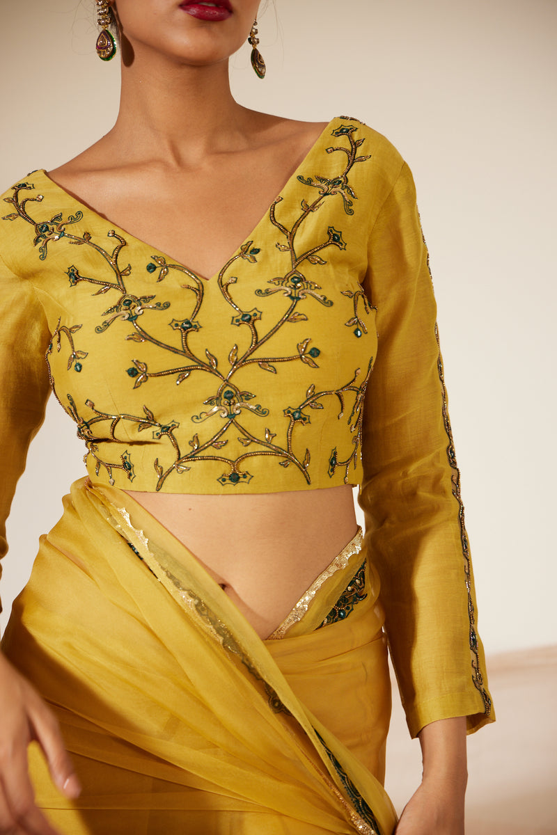 Yellow Abir Saree