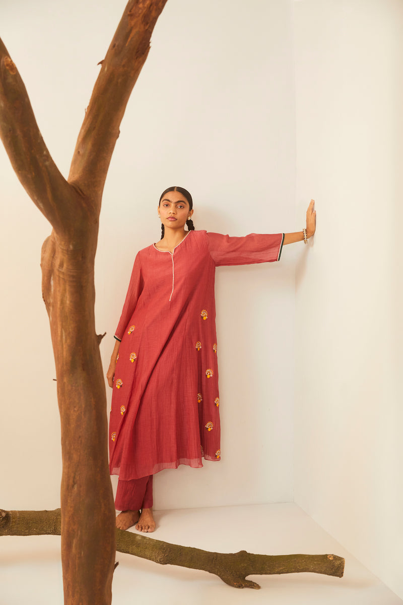 Watermelon Hathi Kurta Set