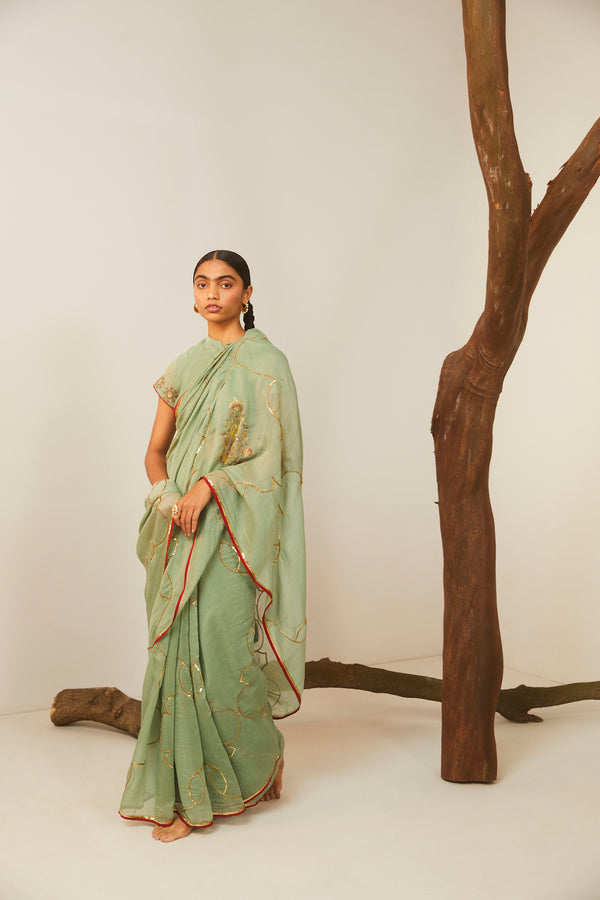 Sea Green Meenakshi Saree