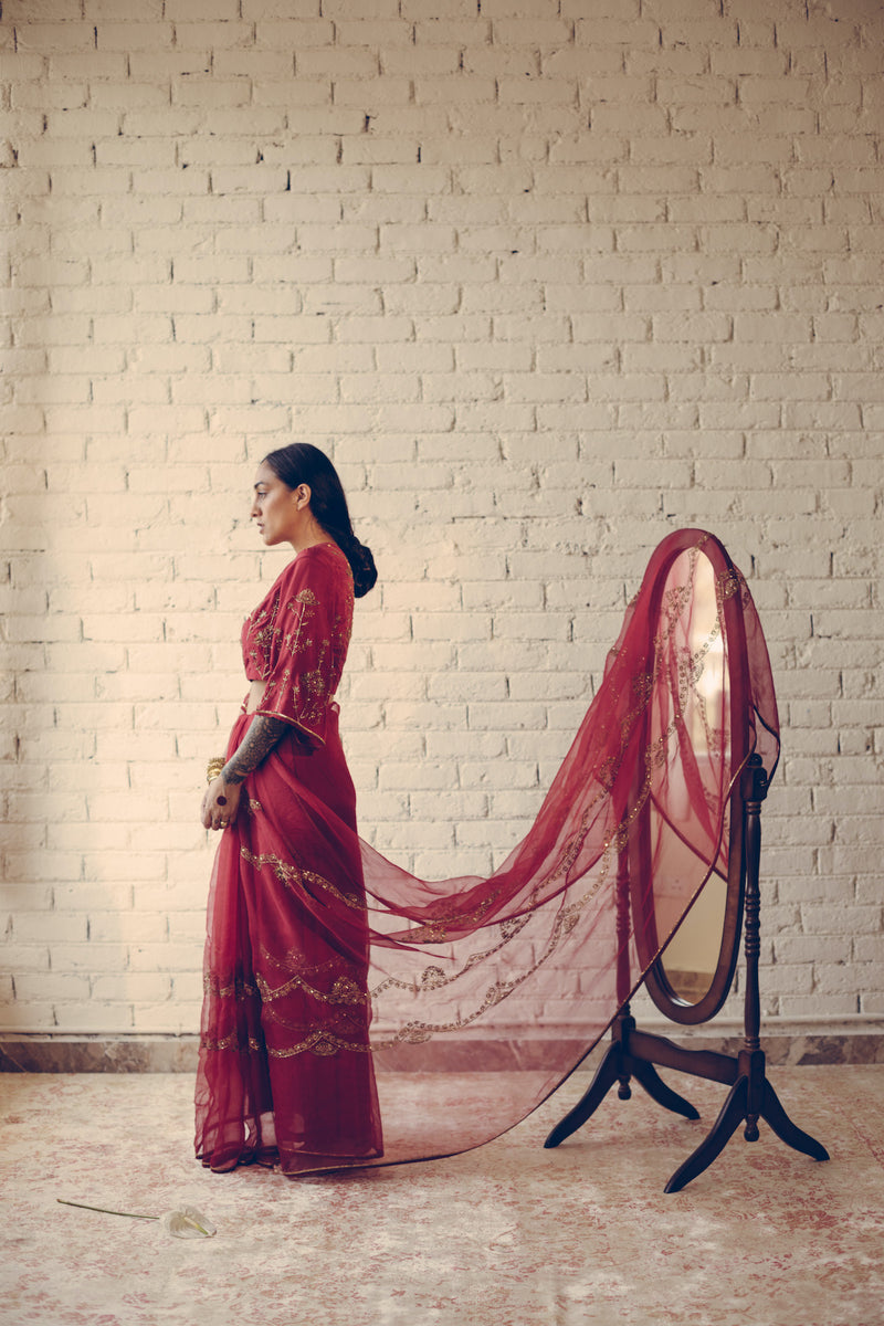 Red Karuna Saree