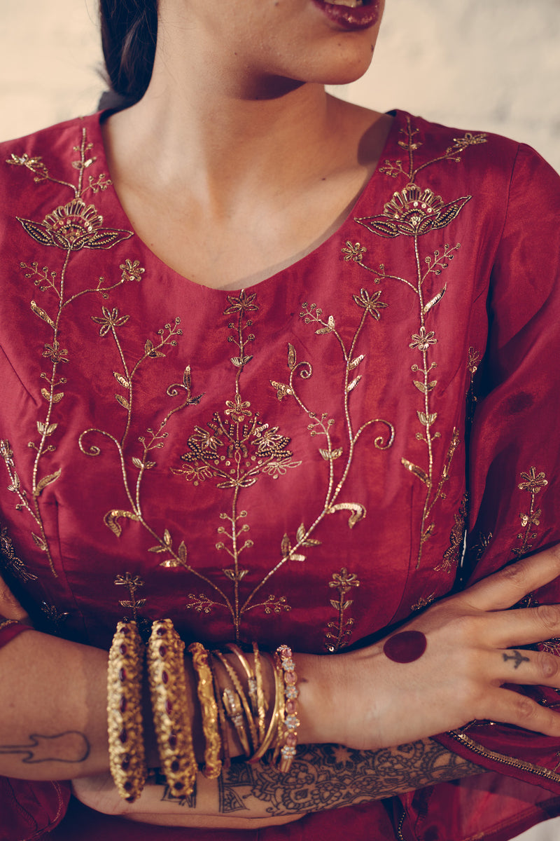 Red Karuna Saree