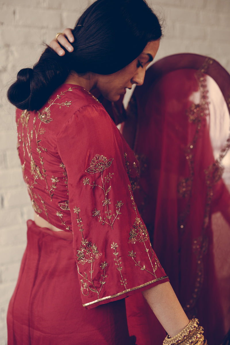 Red Karuna Saree