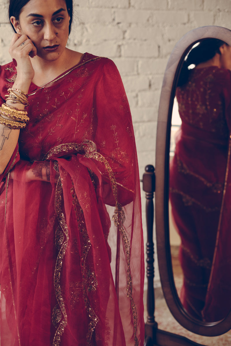 Red Karuna Saree