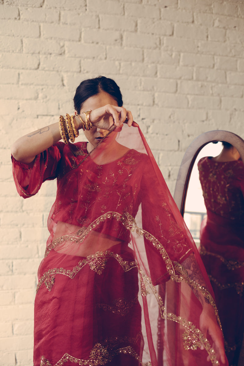 Red Karuna Saree