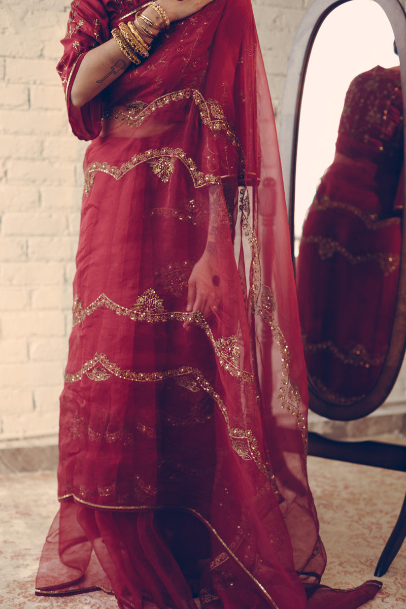 Red Karuna Saree