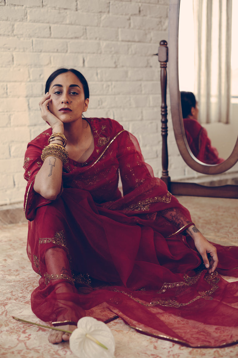 Red Karuna Saree